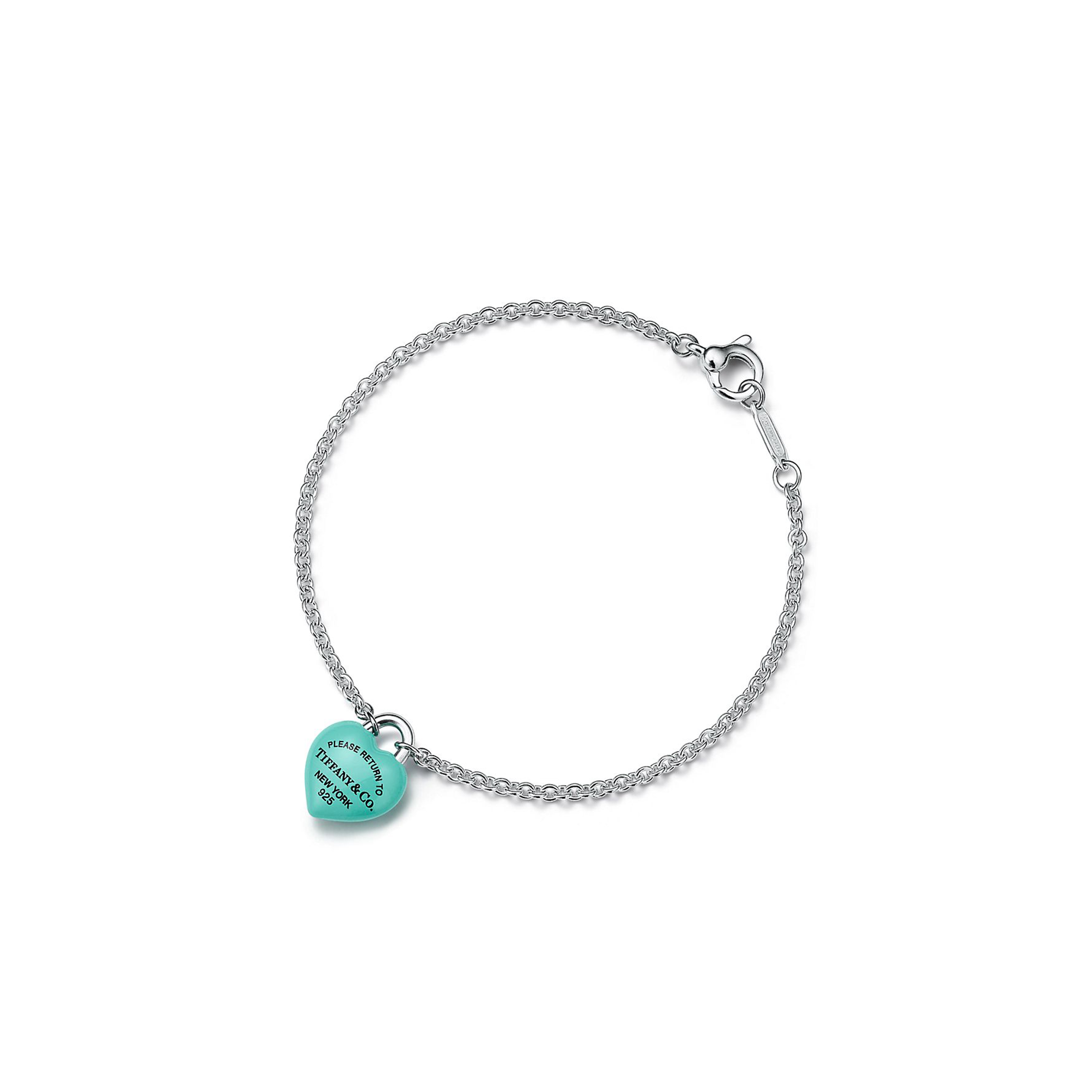 TIFFANY FULL HEART BRACELET PURE SILVER WITH TIFFANY BLUE ACCENTS 74956793